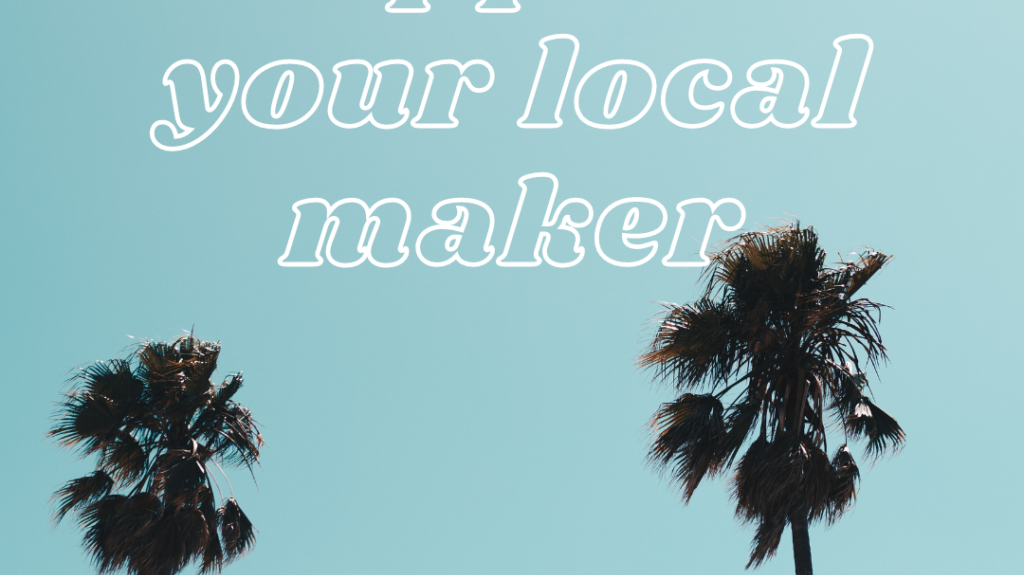 Patchwork SF Show Poster - Two palm trees and show dates at the top